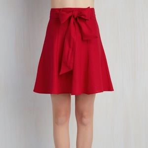 ModCloth Petals Red Skirt -Skater Skirt in Crimson